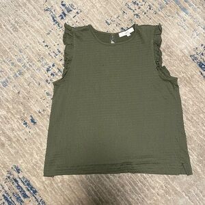 Green loft sleeveless blouse. Size large.